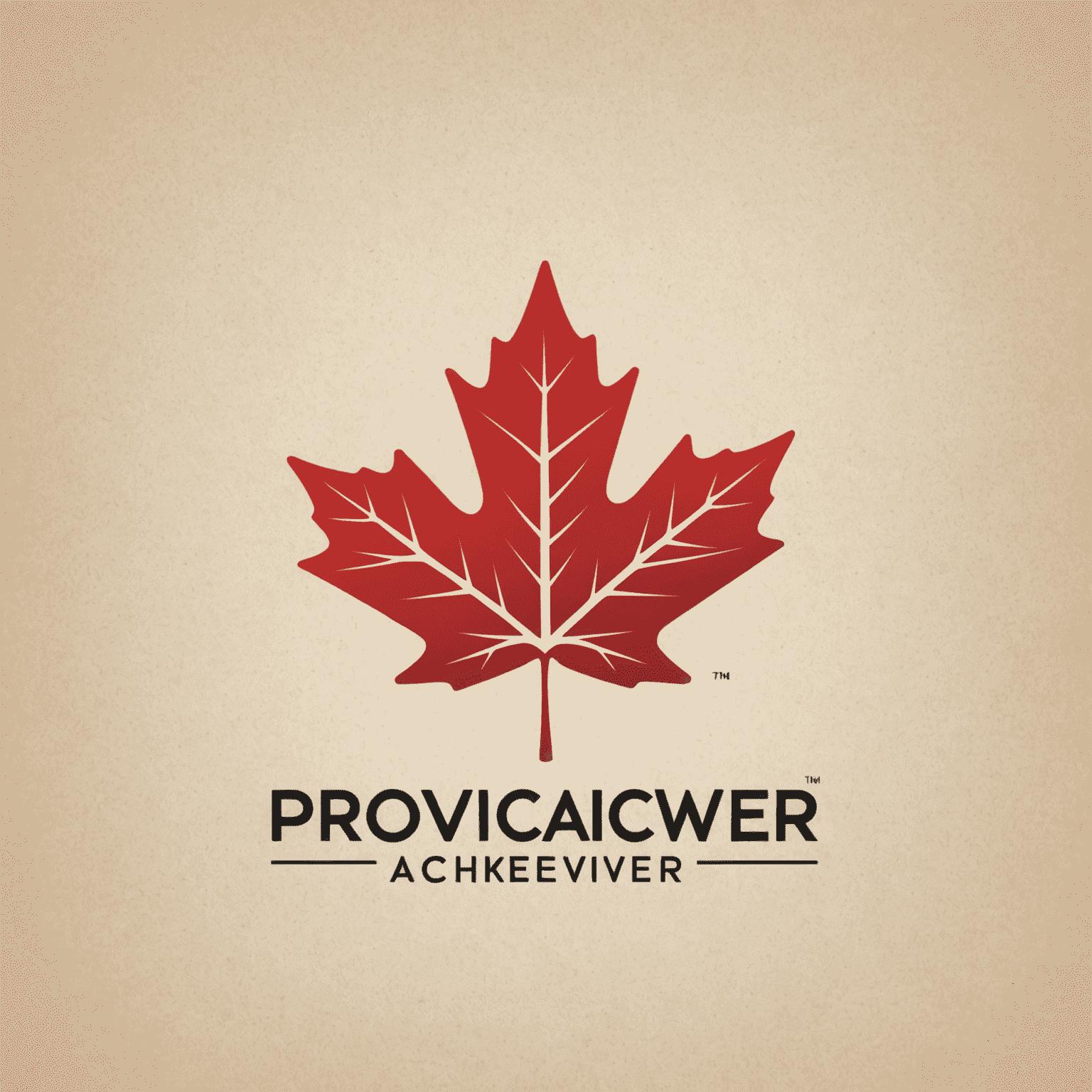 Provinceachiever logo featuring a stylized maple leaf and airplane