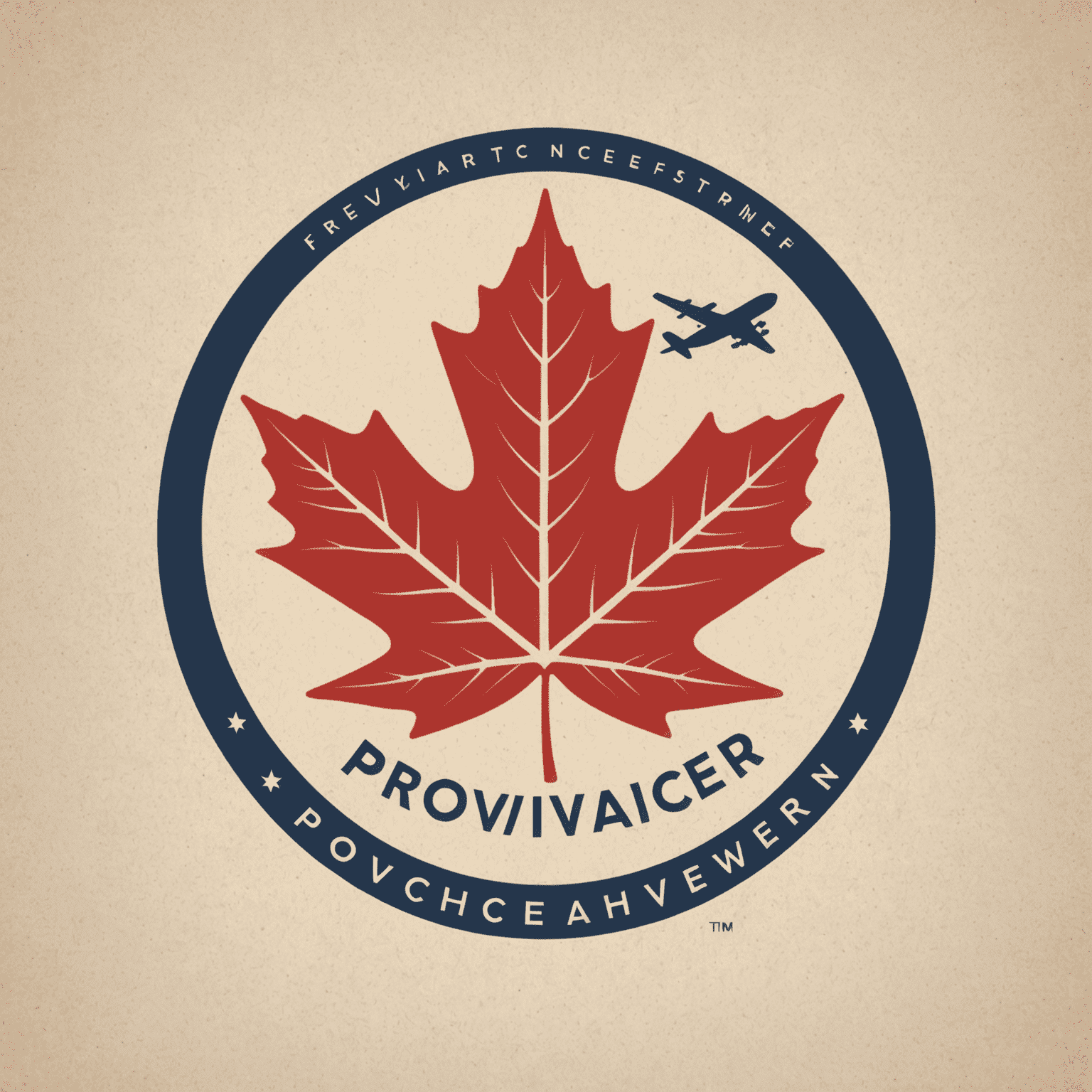 Provinceachiever logo featuring a stylized maple leaf and airplane